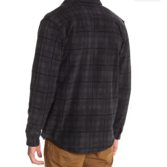 Threads 4 Thought Plaid Print Slim Fit Shirt Jacket Charcoal Sz Small EUC - Picture 3 of 9